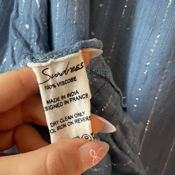 Sundress Indiana Dress in Roma Powder Blue and White Size Medium Large - Picture 9 of 12